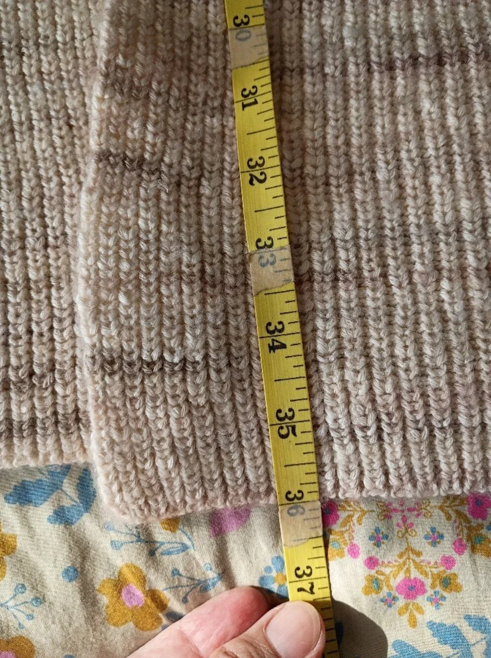 Jjill Pure Jill Women’s Open-Front Long Knit Cardigan Sweater - Cream And Mauve - Picture 5 of 5